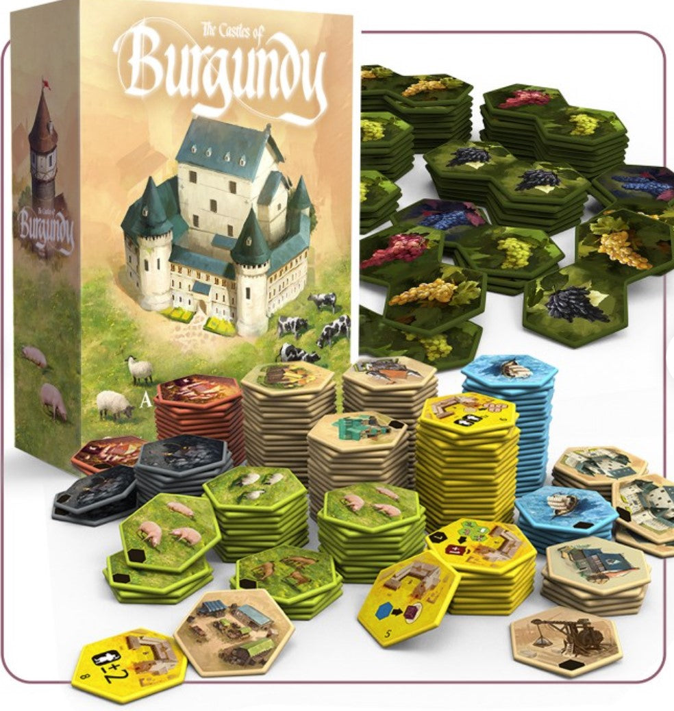 The Castles of Burgundy: Special Edition Upgraded Acrylic Hex Tiles - [GoodMoveBG]