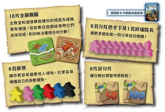 Carcassonne 2.0 Inns & Cathedrals - 卡卡頌2.0 主教堂與餐館擴充 - [GoodMoveBG]