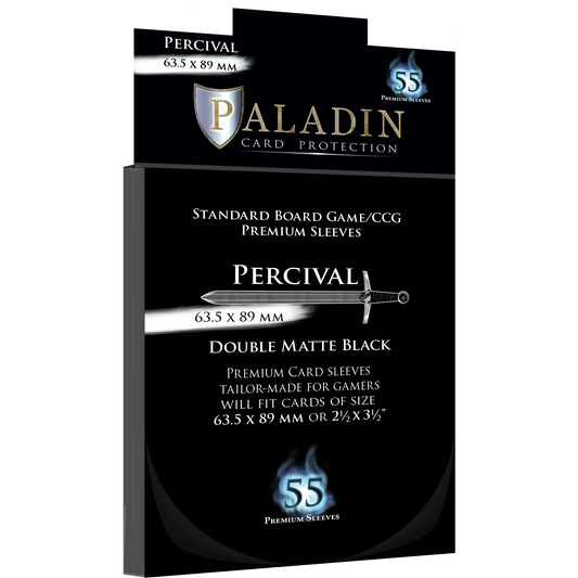 Paladin Sleeves Percival 63.5 × 89 mm Double Matte Black - [GoodMoveBG]