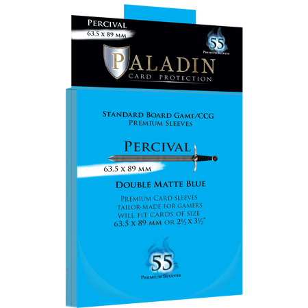 Paladin Sleeves Percival 63.5 × 89 mm Double Matte Blue - [GoodMoveBG]