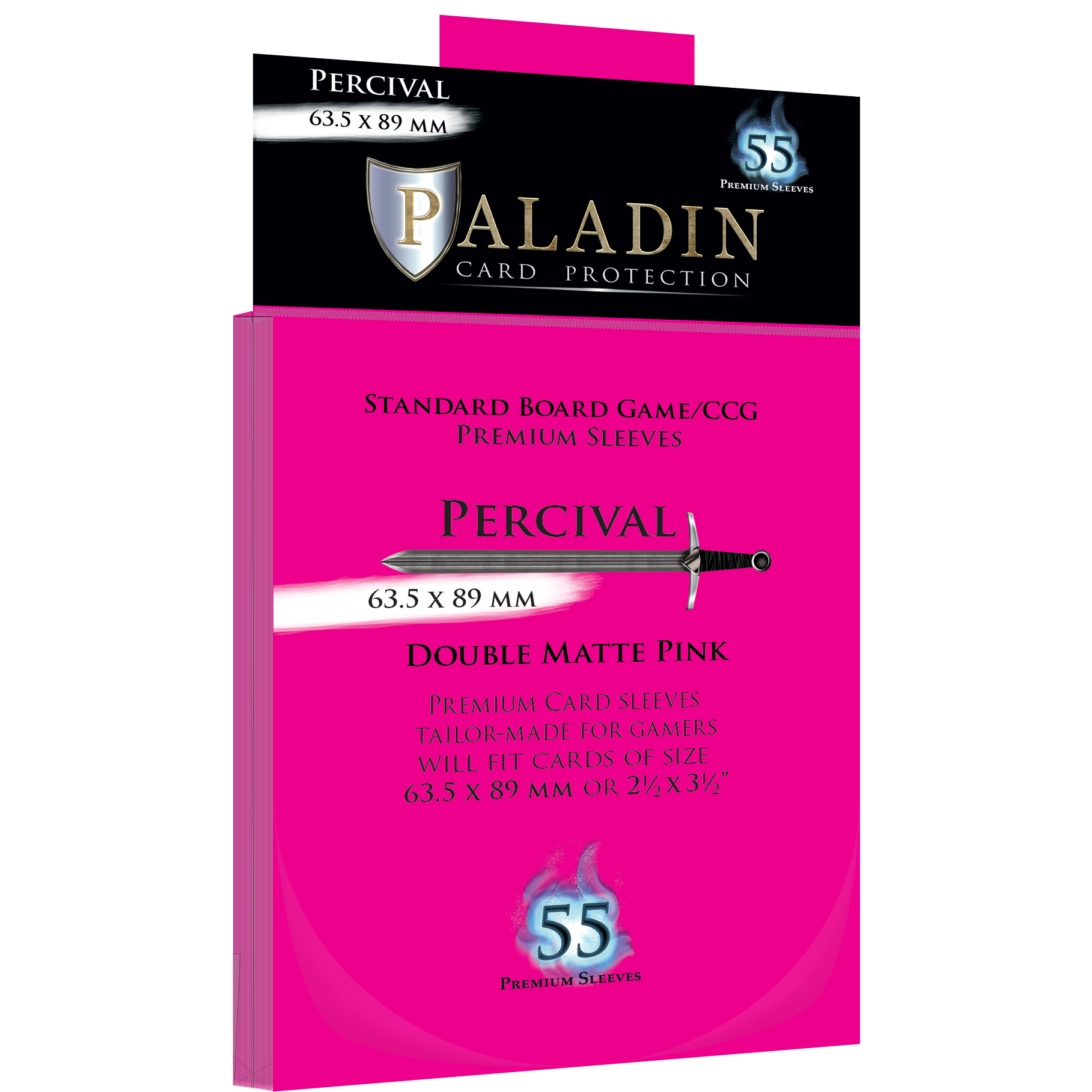Paladin Sleeves Percival 63.5 × 89 mm  Double Matte Pink - [GoodMoveBG]