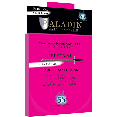 Paladin Sleeves Percival 63.5 × 89 mm  Double Matte Pink - [GoodMoveBG]