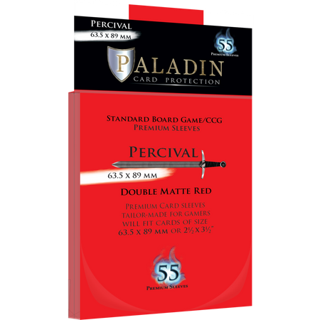 Paladin Sleeves Percival 63.5 × 89 mm  Double Matte Red - [GoodMoveBG]