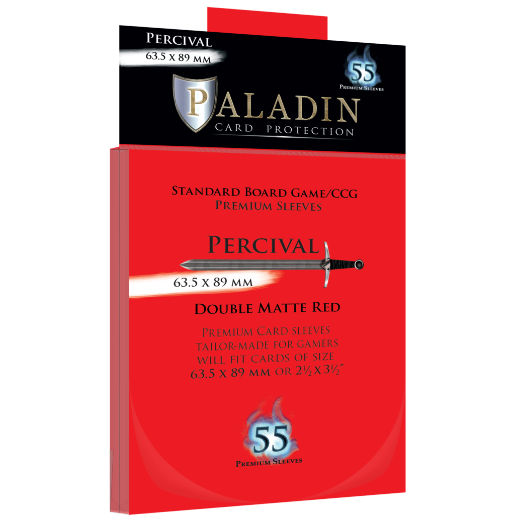 Paladin Sleeves Percival 63.5 × 89 mm  Double Matte Red - [GoodMoveBG]