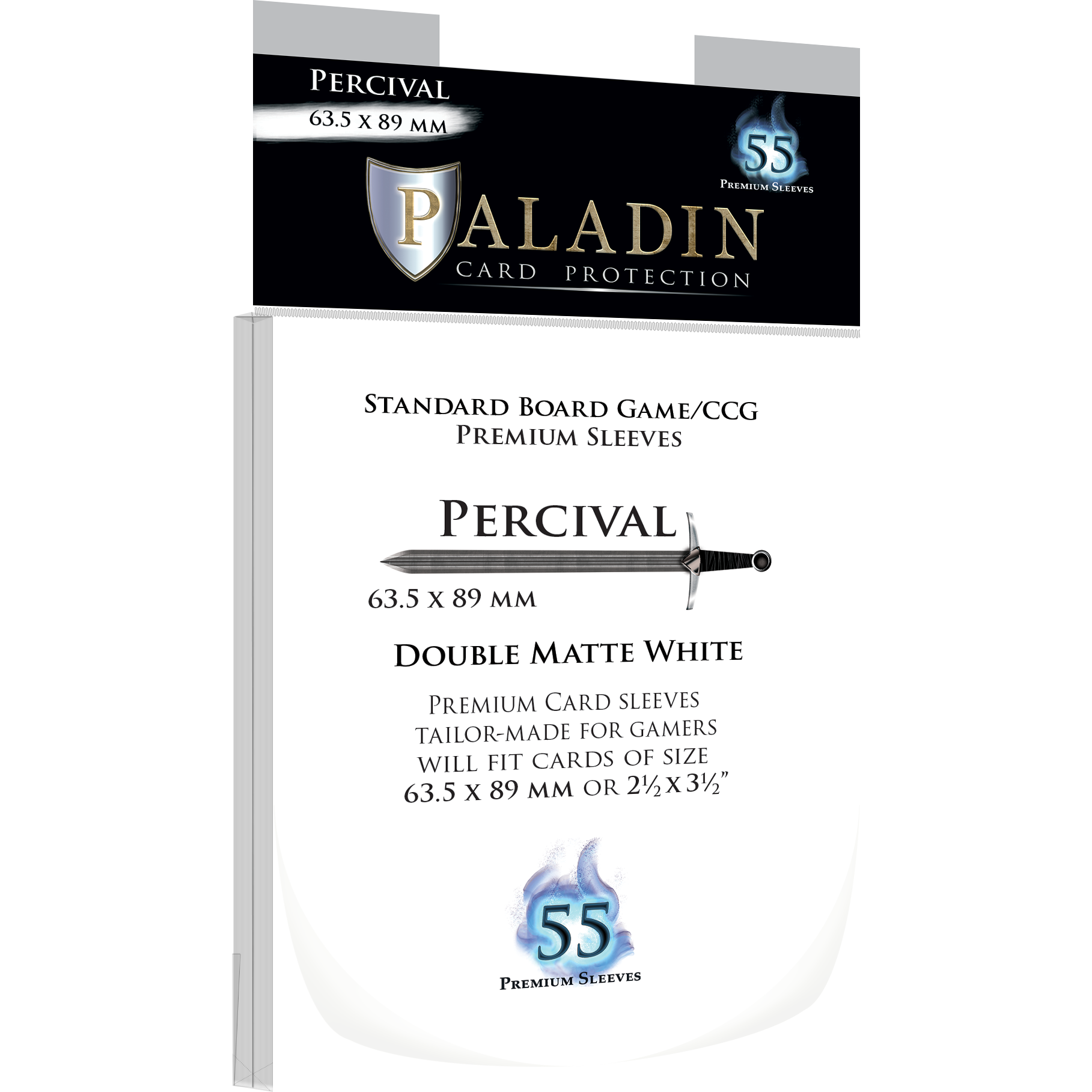 Paladin Sleeves Percival 63.5 × 89mm Double Matte White - [GoodMoveBG]