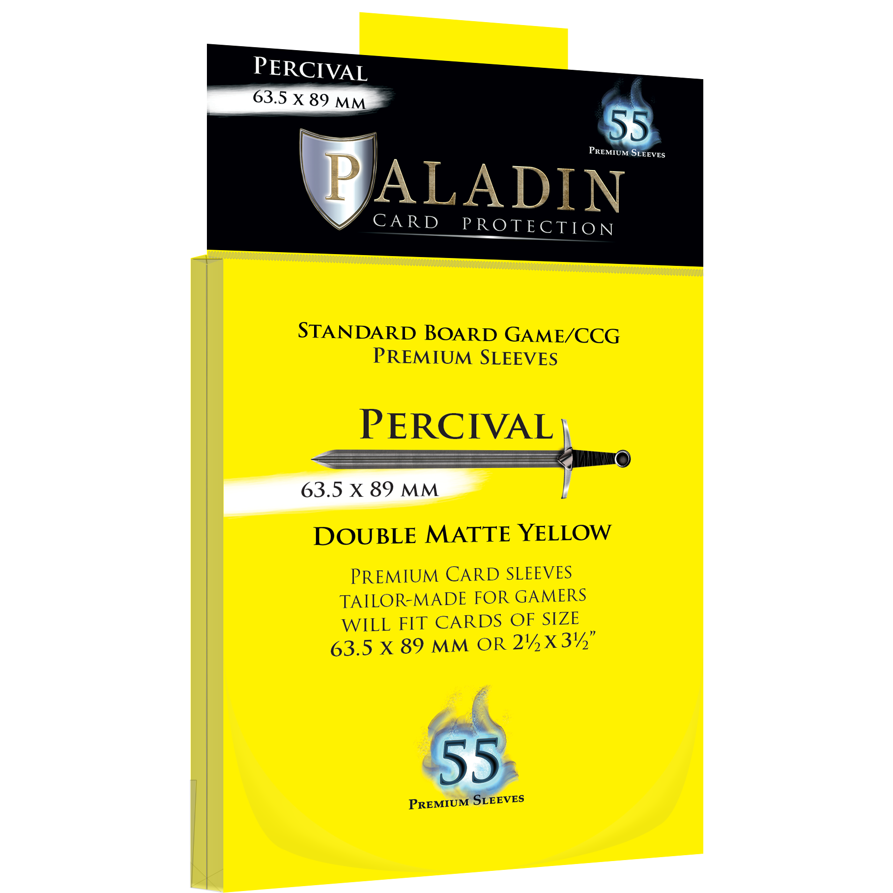 Paladin Sleeves Percival 63.5 × 89mm Double Matte Yellow - [GoodMoveBG]